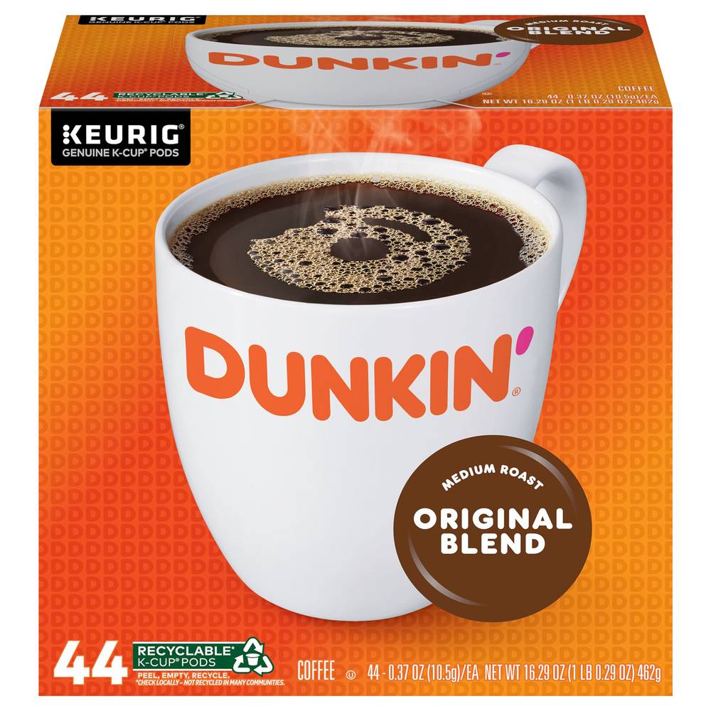 Dunkin'' Donuts Original Blend Medium Roast Keurig Coffee Pods (44 pods)