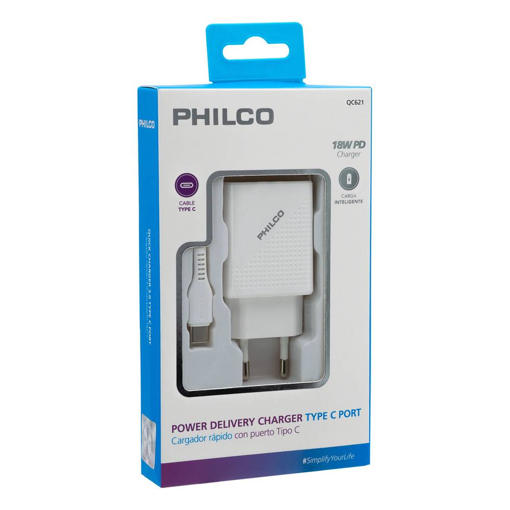 Philco · Cargador de pared qualcom tipo c