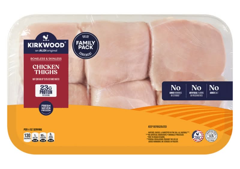 USDA Family Pack Boneless Skinless Chicken Thighs, per lb