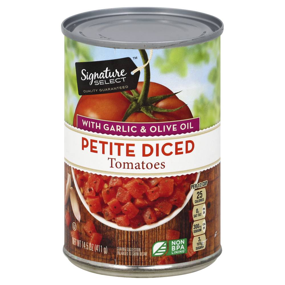 Signature Select Petite Diced Tomatoes With Garlic & Olive Oil