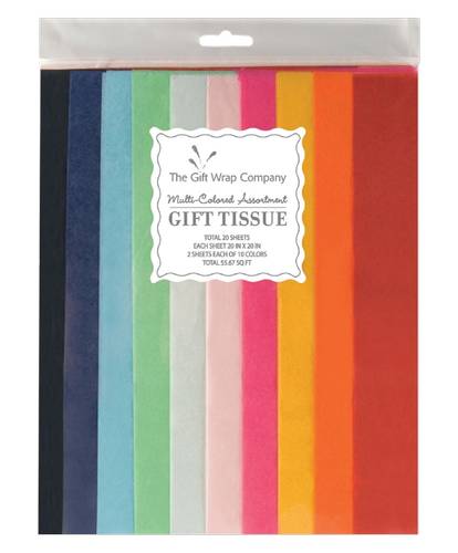 The Gift Wrap Company Solid Melange Tissue pack, Multicolor (20 ct)