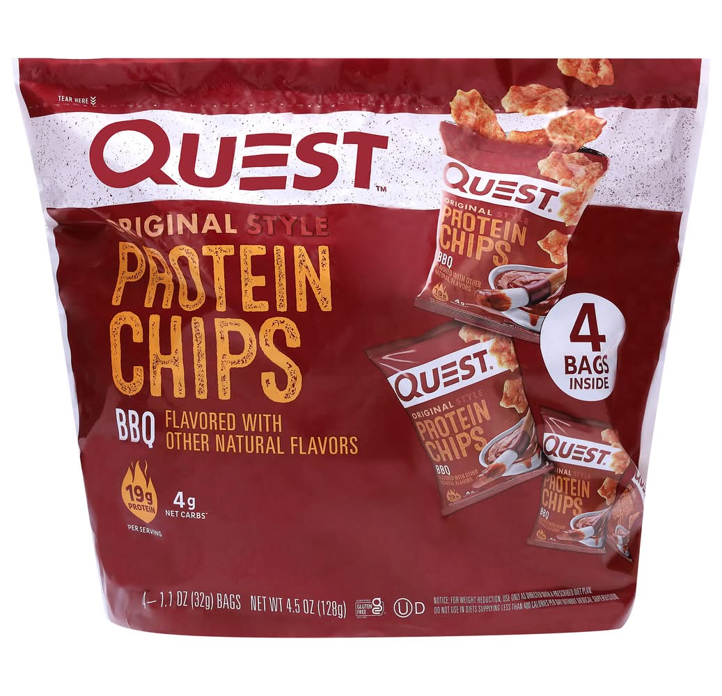 Quest Original Style Protein Chips, Bbq (4 x 1.1 oz)
