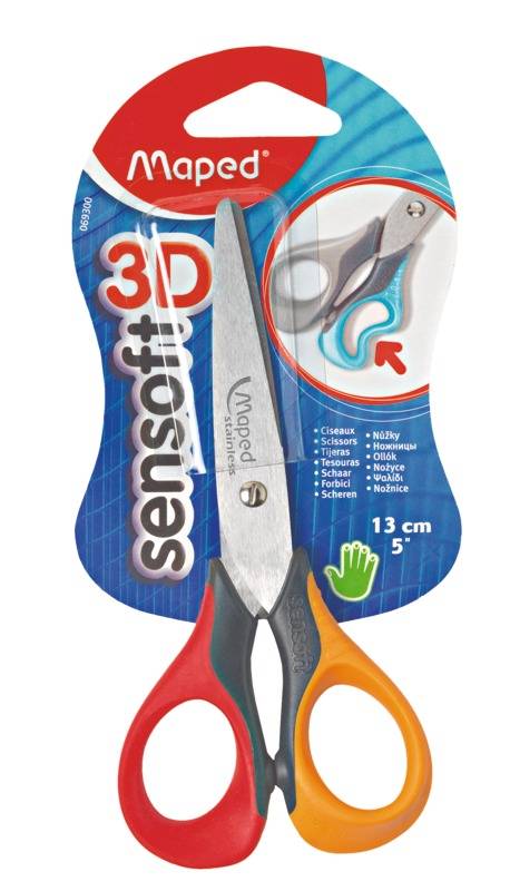 Tesoura Sensoft 13,5cm (várias cores)