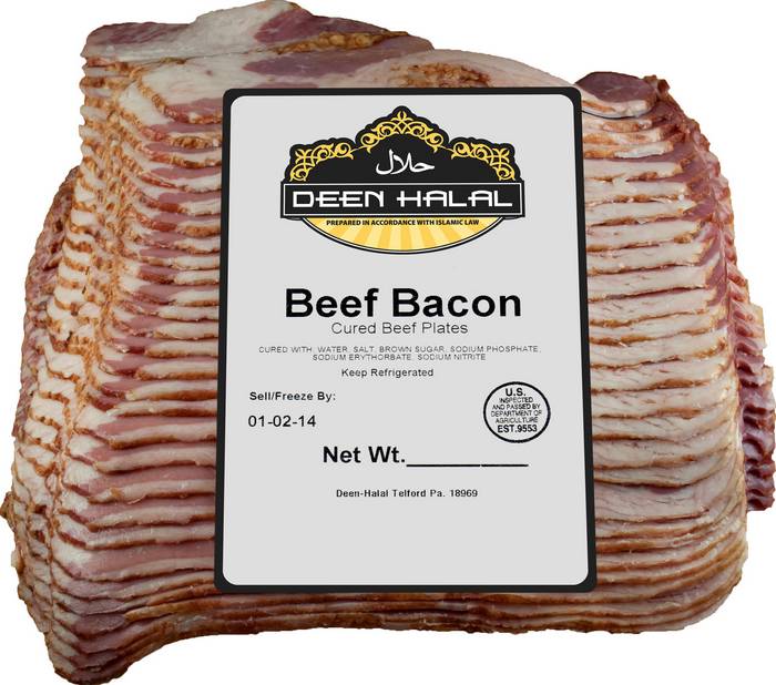 Deen's Halal Sliced Beef Bacon - 5 lbs