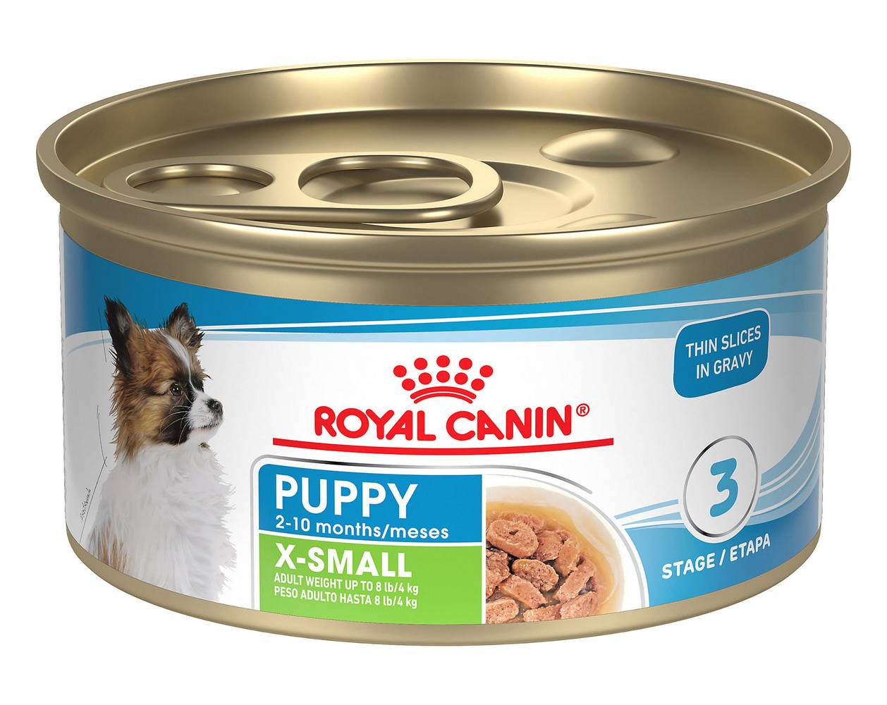 Royal Canin Health Nutrition 2 To 10 Months Puppy Thin Slices in Gravy Wet Dog Food, Chicken, X-Small (3 oz)