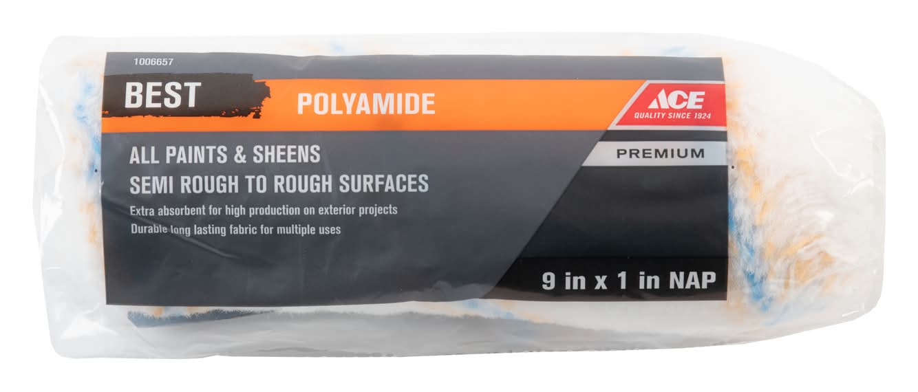 ACE Best Polyamide Fabric 9 In. W X 1 In. Paint Roller Cover 1 Pk