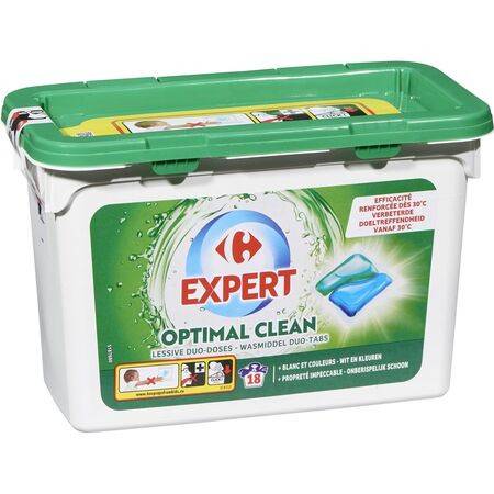 Lessive Duo-doses Optimal Clean Carrefour Expert - les 18 doses de 24,5mL