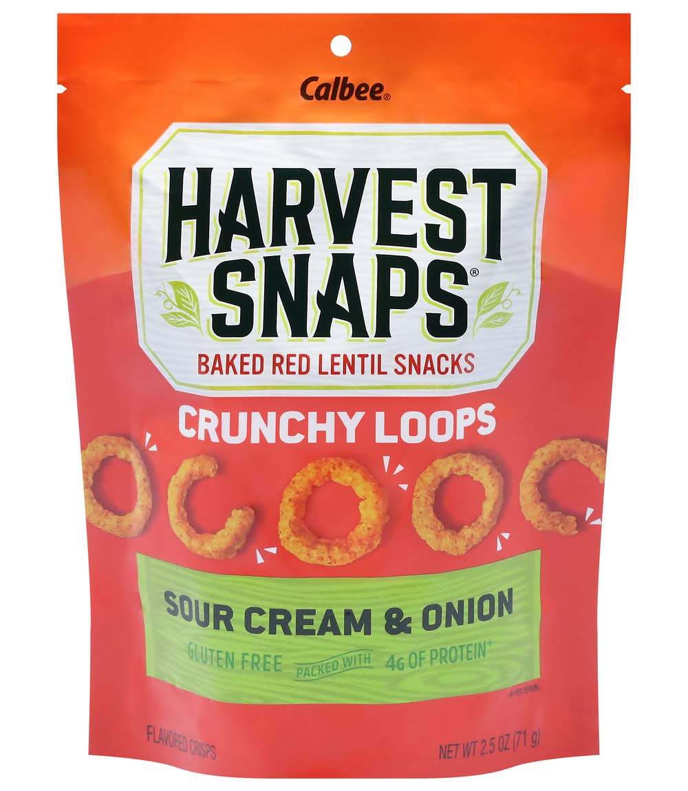 Harvest Snaps Crunchions Red Lentil Snack Crisps, Sour Cream & Onion (2.5 oz)