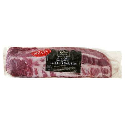 Signature Select Extra Meaty Pork Loin Back Ribs Previously Frozen - 3.25 Lb