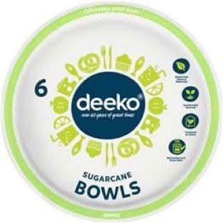 Deeko Eco Sugarcane Bowls Assorted 6 Pack