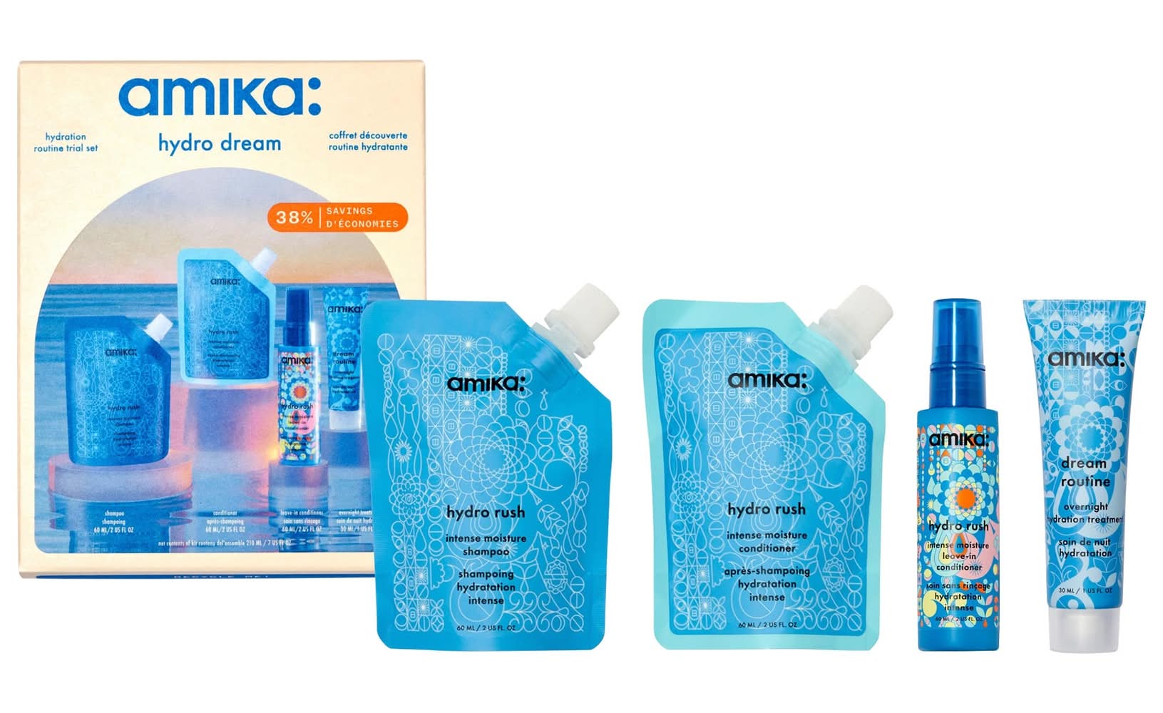 Amika Mini Hydro Rush Shampoo & Conditioner Set