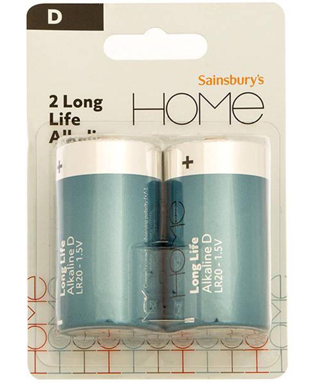 Sainsbury's Home Extra Long Life D Alkaline Battery (2 pack)