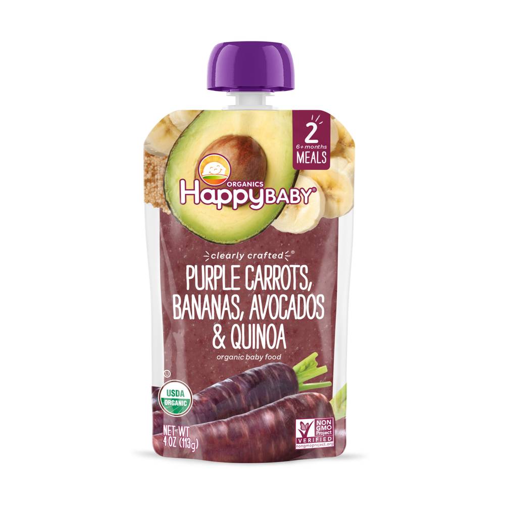 Happy Baby Purple Carrot Banana Avocado & Quinoa Blend 6+ Months Baby Food