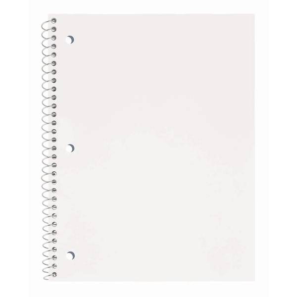 Just Basics White Wide Ruled Poly Spiral Notebook