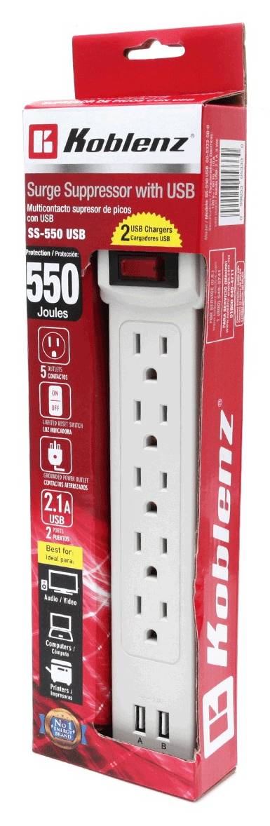 Koblenz · Multicontacto supresor de picos con usb