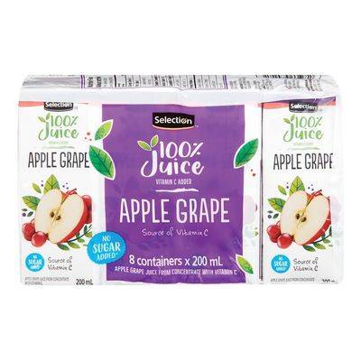 Selection Apple and Grape Juice With No Added Sugar (8 x 200 ml)