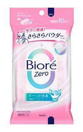 ビオレ さらさらパウダーシート 顔体用シート Zero やさしいせっけんの香り (10 入)