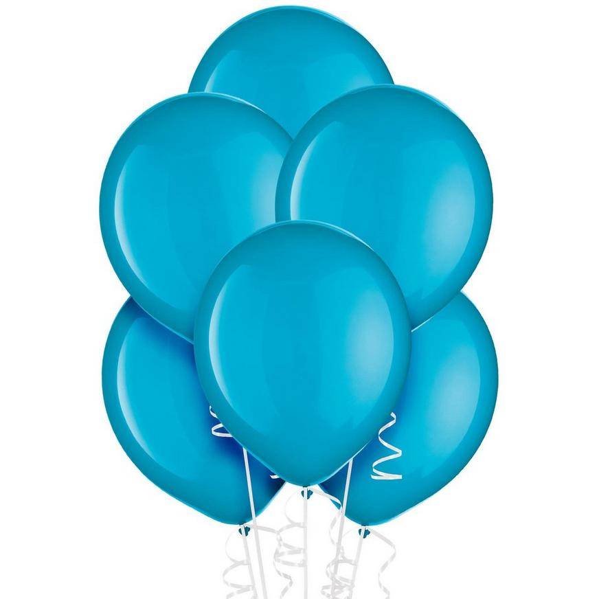 Party City Uninflated Caribbean Balloons, Unisex, 12 In, Blue (12 ct)