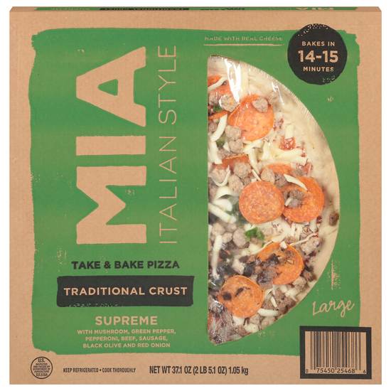 Mia Italian Style Take & Bake Traditional Crust Supreme Pizza Large