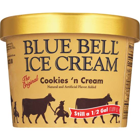 Blue Bell Gold Rim Ice Cream Homemade Vanilla (1/2 Gallon)