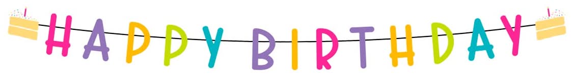 Granmark · Guirnalda decorativa móvil con diseño happy birthday y sprinkles