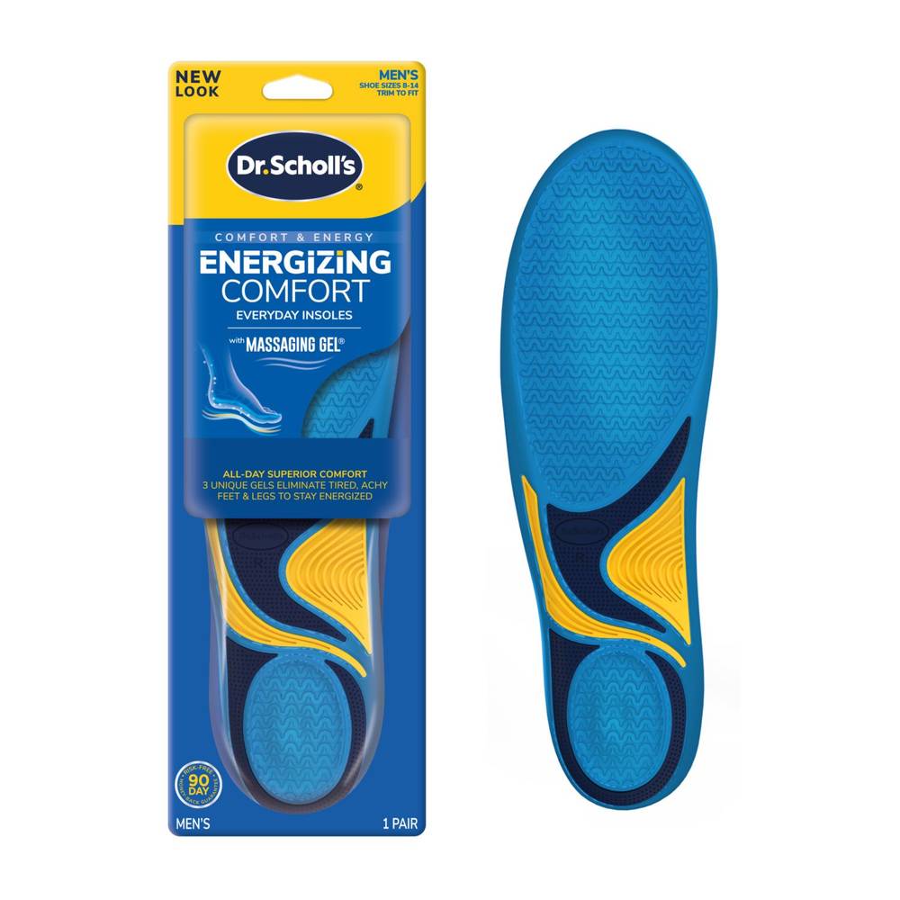 Dr. Scholl'S Men'S Comfort And Energy Massaging Gel Insoles, Size 8-14, 1 Pair