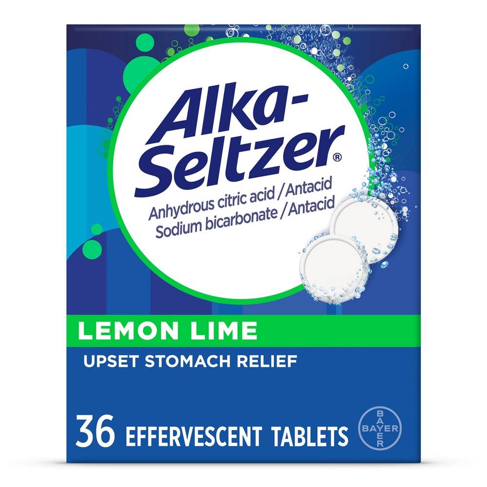 Alka-Seltzer Effervescent Tablets Lemon Lime, 36Ct