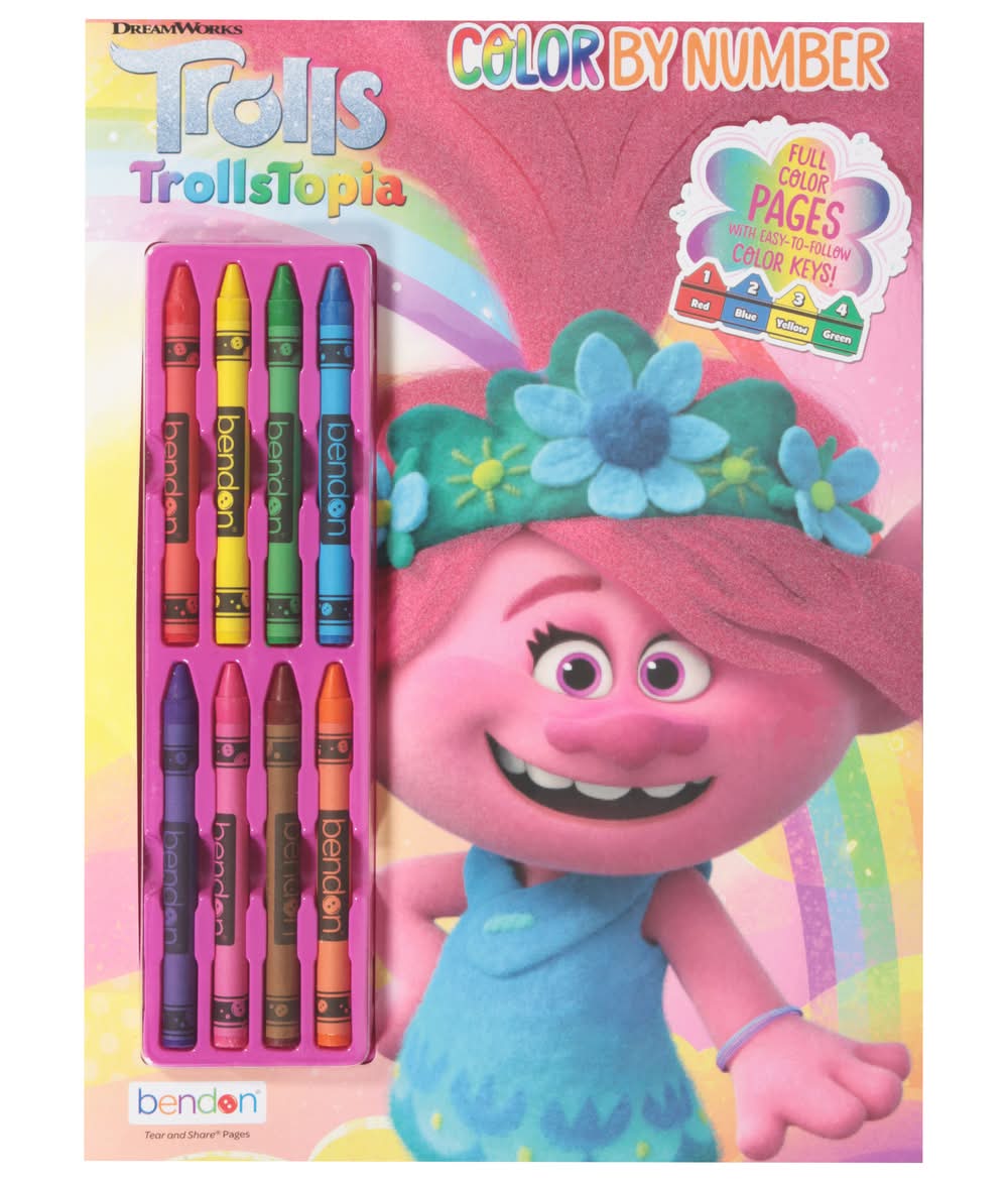 Bendon Trollstopia Color By Number (8 ct)