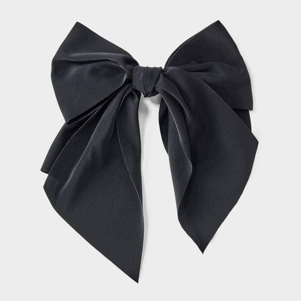 Wild Fable Floral Bow Hair Barrette, Black