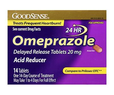 Omeprazole 20 mg Delayed Release Tablets, 14-Count