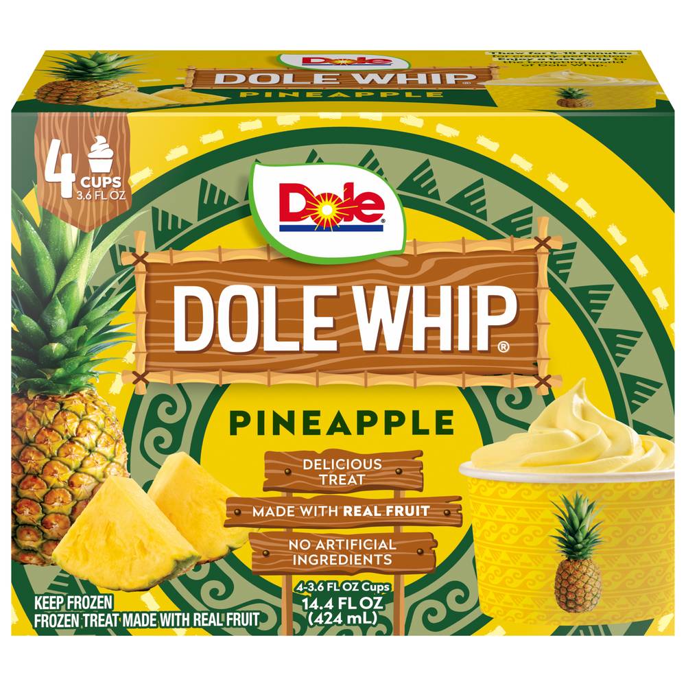 Dole Whip Frozen Treat Cups, Pineapple (14.6 fl oz, 4 ct)