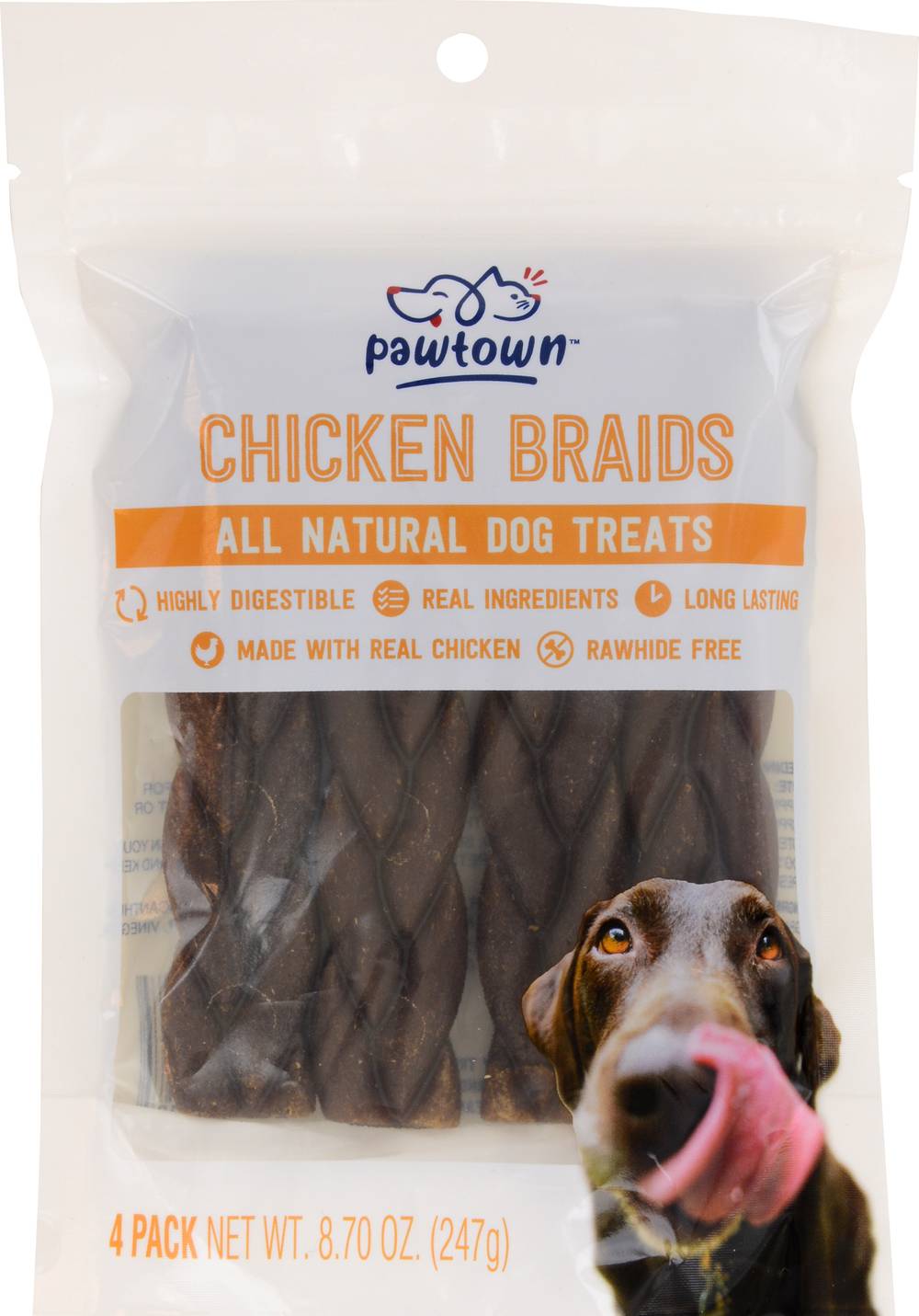 Pawtown All Natural Dog Treats, Chicken, Braids (8.7 oz, 4 ct)