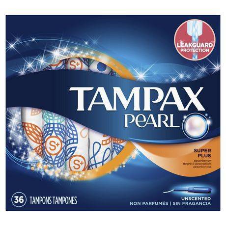 Tampax Pearl Super Plus Absorbency Unscented Tampons (36 ct)