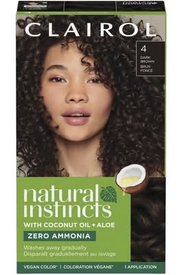 Clairol instinct naturel crème coloration végane (brun foncé 4) - natural instincts semi-permanent hair colour, 4 dark brown (150 g)