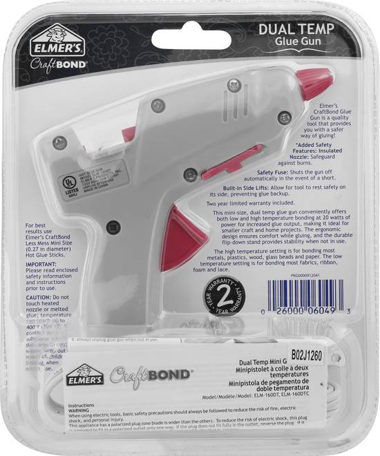 Elmer's Dual Temp Glue Gun Craft Bond Full Size Dual Temp Glue Gun