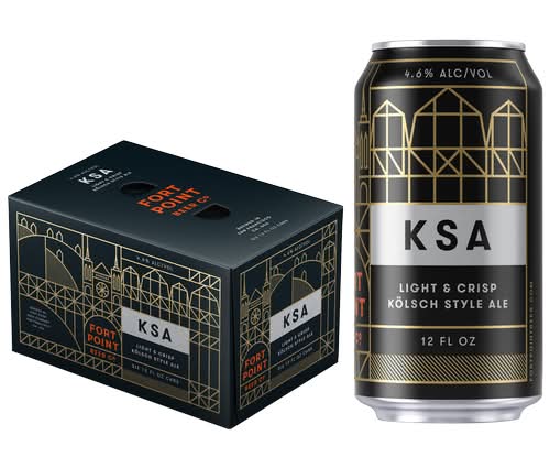 Fort Point Ksa Kolsch Style Ale Beer (6 x 12 fl oz)