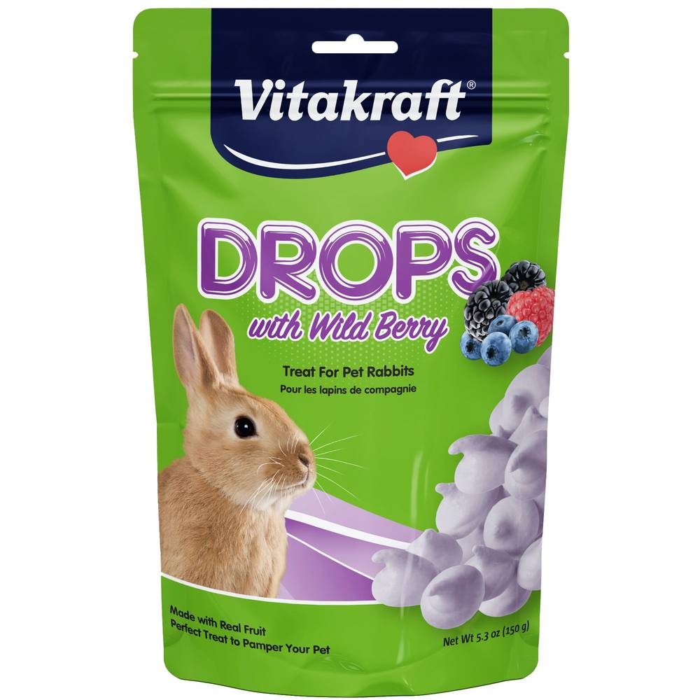 Vitakraft Drops Treats For Rabbit, Wildberry (150 g)