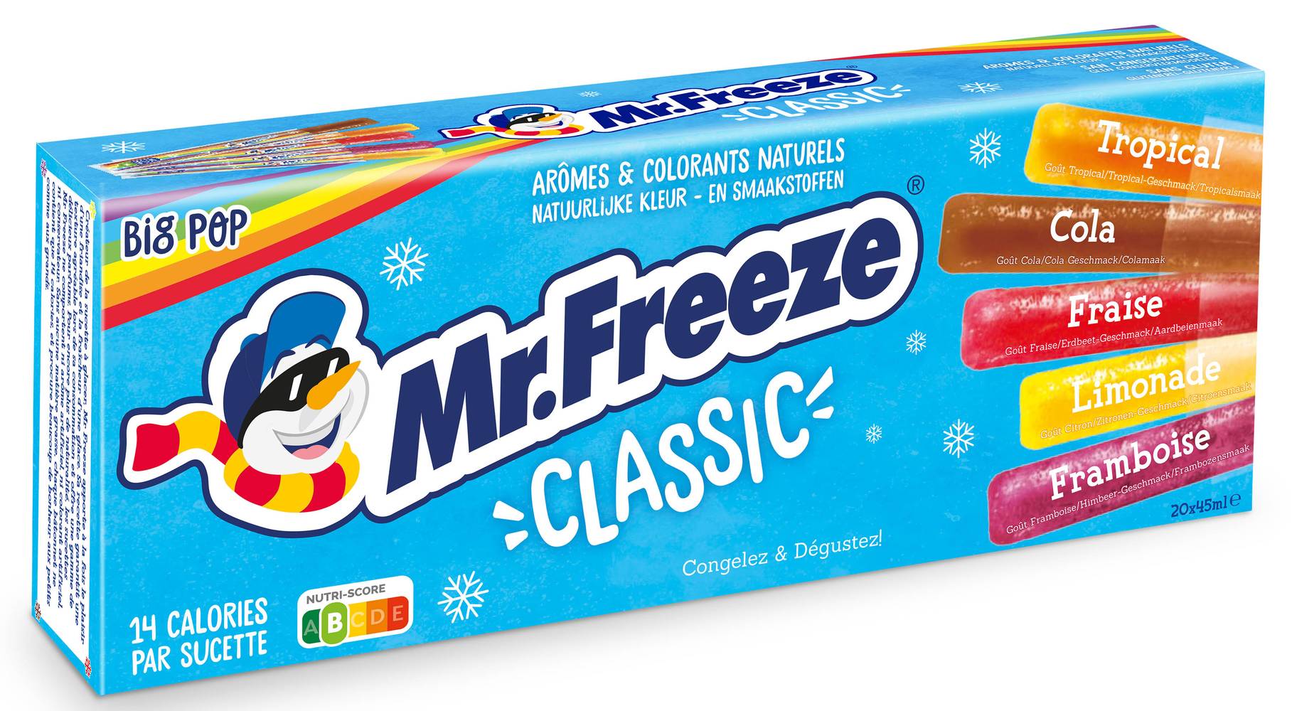 Mr. Freeze - Sucettes à glacer classic goûts assortis (900ml)