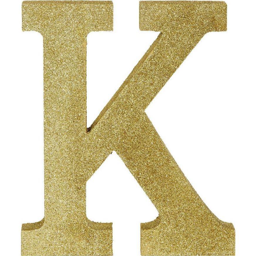 Party City Glitter Letter - K (gold)