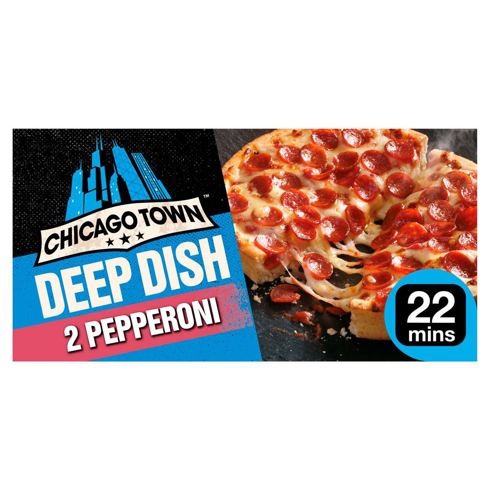SAVE £0.85 Chicago Town Deep Dish Pepperoni Pizzas x2 (320g)
