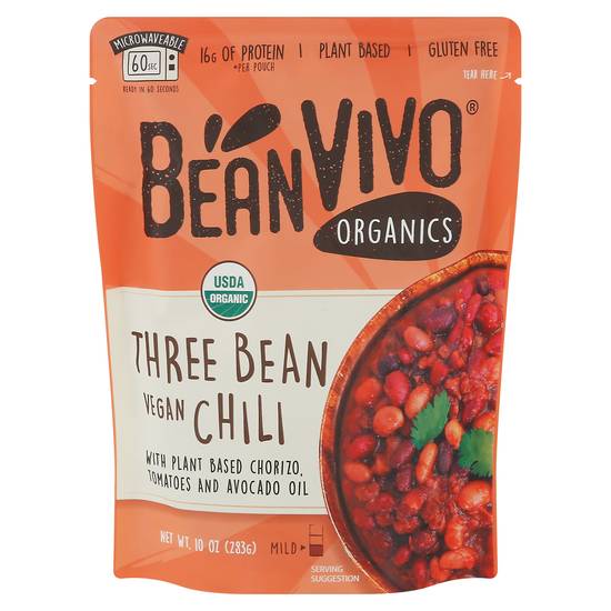 Beanvivo Organic Three Bean Vegan Chili (10 oz)