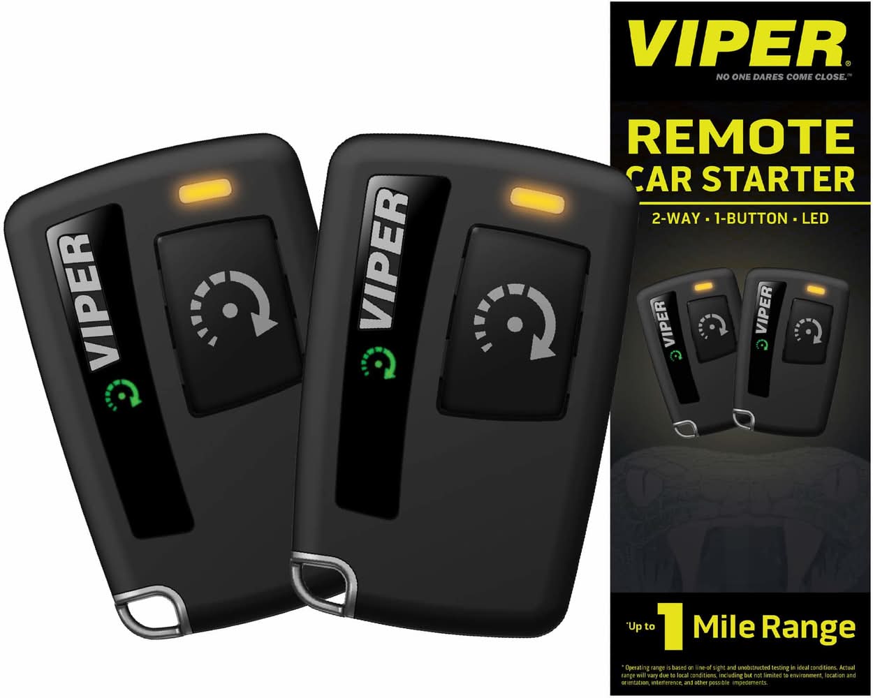Viper - 2-Way, 1-Button - Remote Start System Keyless Entry - Installation Included - Black