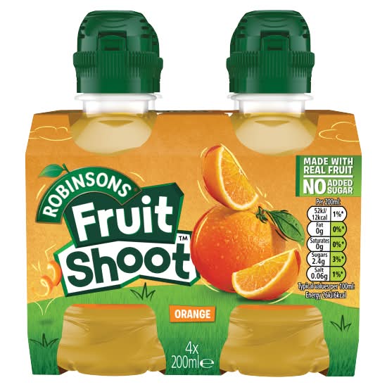 Robinsons Fruit Shoot Orange Juice Drink (4 x 200ml)