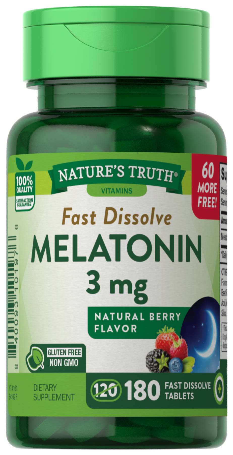 Nature's Truth Natural Berry Melatonin 3 mg Fast Dissolve Tabs (2.3 oz)