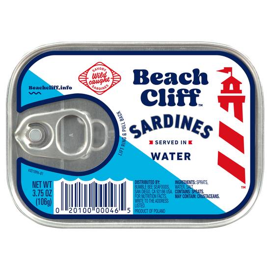 Beach Cliff Sardines Served in Water