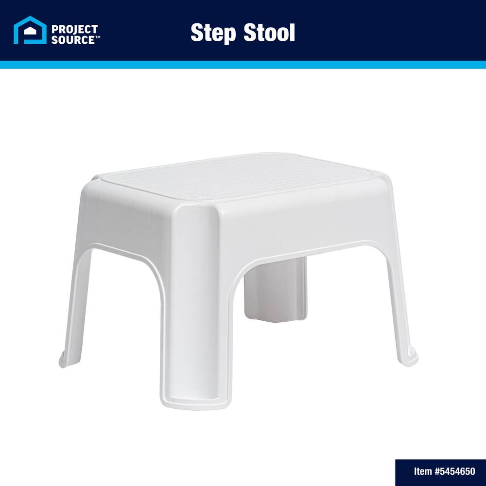 Project Source 1-Step 300-lb Capacity White Plastic Step Stool | 59018