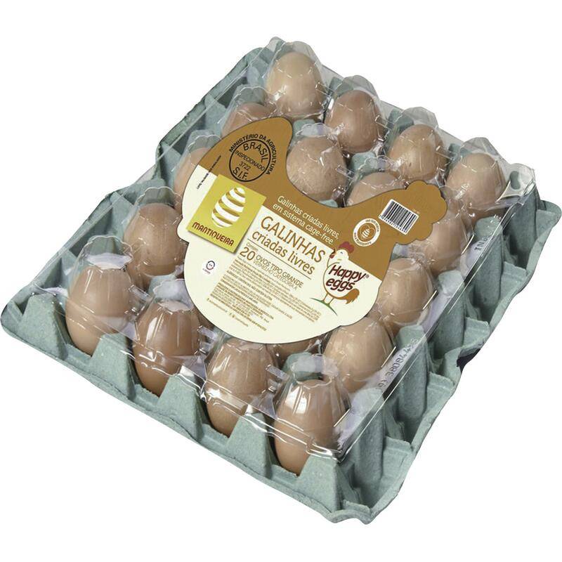 Mantiqueira ovos vermelhos tipo grande happy eggs (20 un)