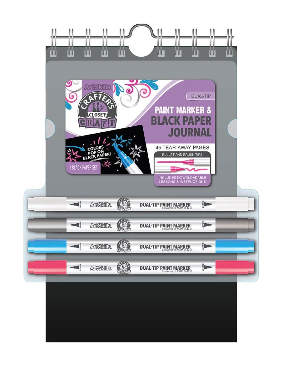 ArtSkills Paint Markers & Black Paper Journal 45 Pages (5 ct)