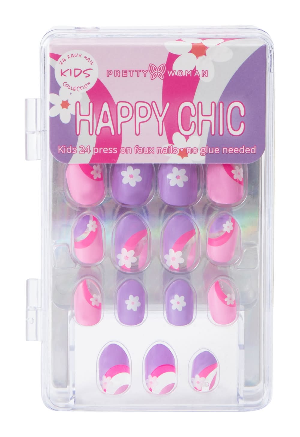 Pretty Woman Kids Collection Faux Nails 24-Count Happy Chic