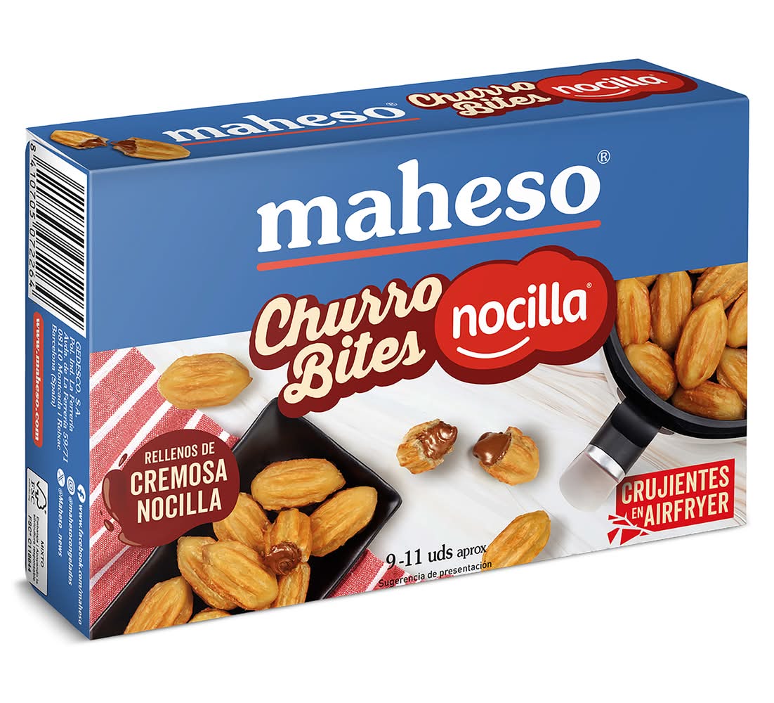 Mini Churros Rellenos De Crema Al Cacao Maheso Caja 170 G